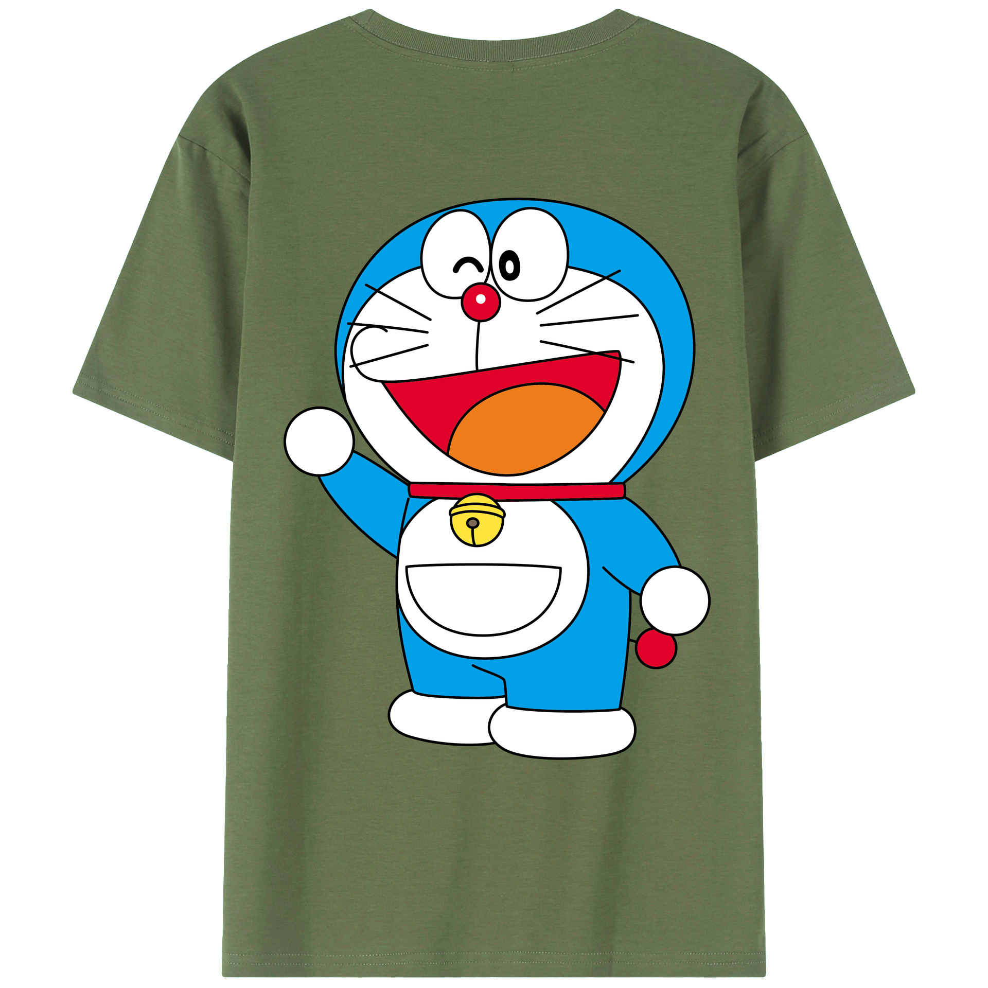 （画像用） ドラえもん Doraemon 綿100％ メンズ半袖Tシャツ（バックプリント） 通気性